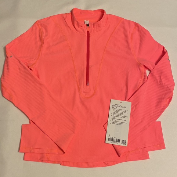 Lululemon Gloss Trim Run 1/2 Zip LS Size 4 NWT - Picture 3 of 6